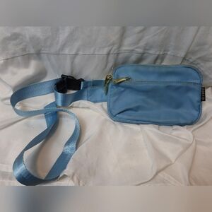 ZORFIN Powder Blue Fanny Pack Women's Fashion Waist Belt Bag 4 Zipper Pockets